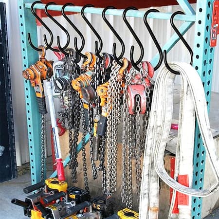 Set med 6 S-krokar, Metall, Svart