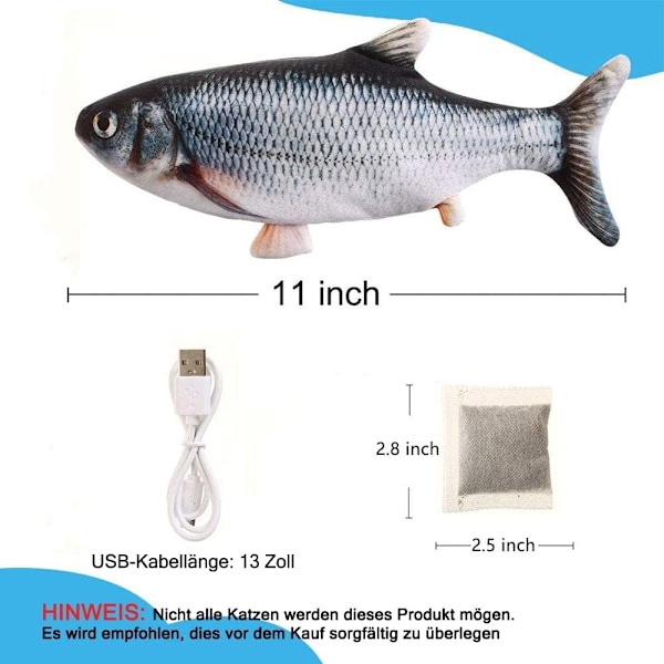Sähköinen kissanlelu kala kissanmintulla, ladattava