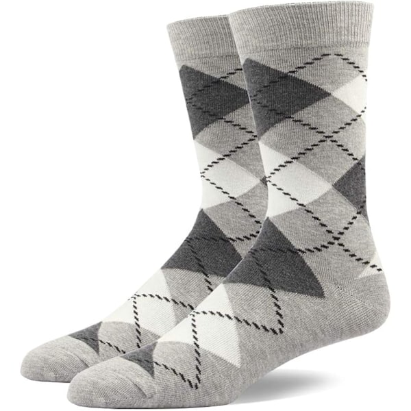 Herrestrømper Store Størrelser 6-pak Argyle Stribet Mørk Farve Klassisk Stil 10 11 12 13 14 15 16