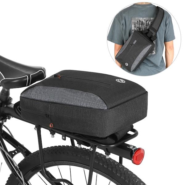 2-i-1 cykeltrunkväska casual bröstväska cykel cykel bakre bagagehållare väska pannier