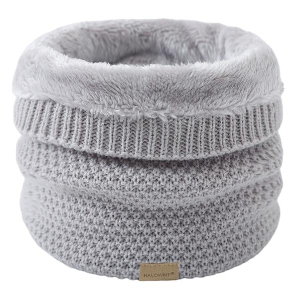Vintertubhalsduk, loopscarf, rund halsduk, tjock fleecehalsvärmare, fodrad, mjuk termisk halsrör, halsduk, halsvärmare för män och kvinnor,