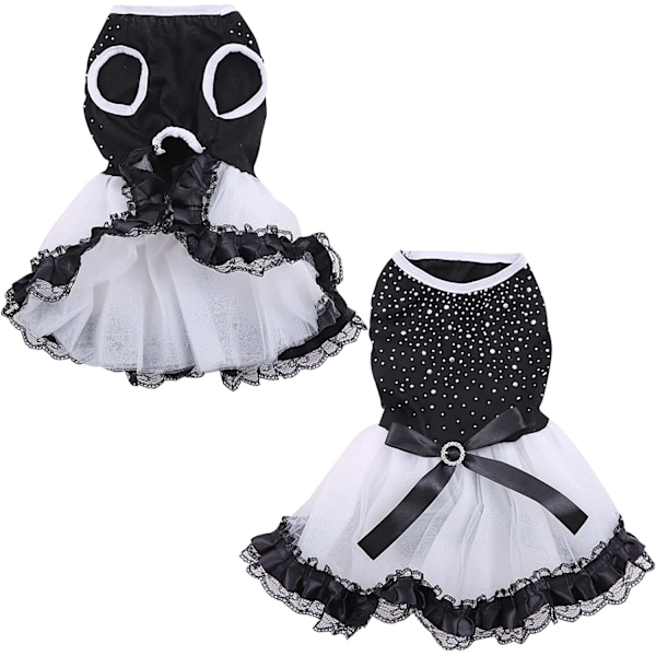 Hundekjole Hvalpe Nederdel Hunde Prinsesse Kjoler Ballet Tutu Bryllups Blondekjole Luksus Sløjfekjole Chihuahua Tøj til Små Hunde Piger Fest Halloween