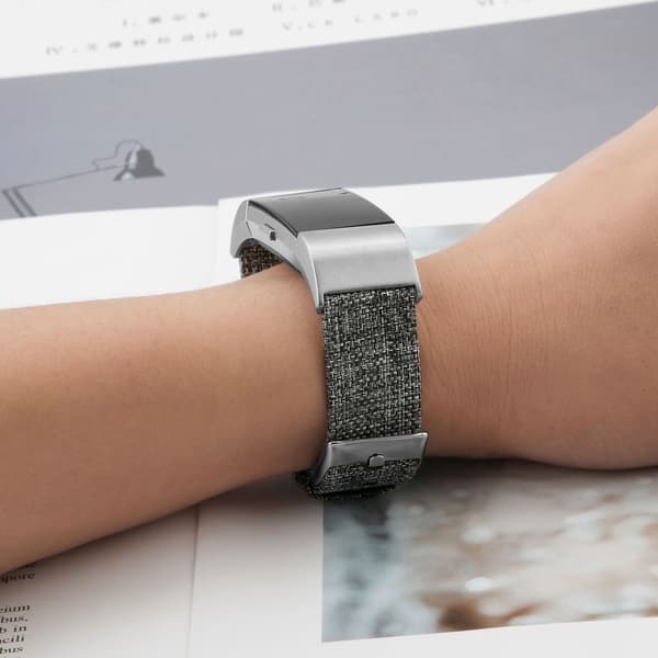 Canvas Urrem Blød Åndbar Vaskbar Moderne Urrem Passer til Fitbit Charge2