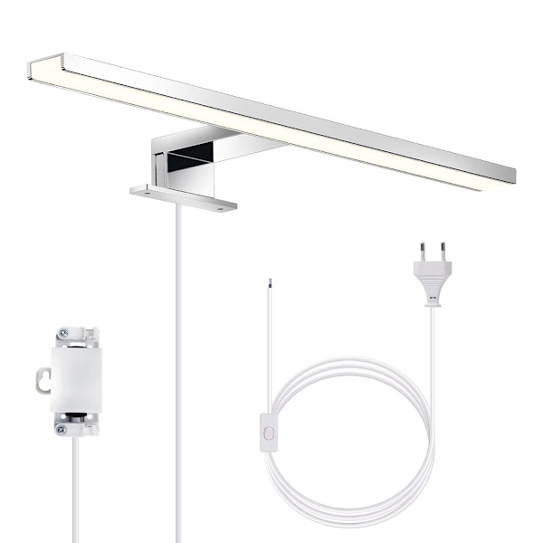 5W LED Badeværelsesspejl Lys 230V 500Lm, IP44 Vandtæt 30Cm Badeværelseslampe Klemme, Neutral Hvid 4000K, Ingen Stroboskoplys, Rustfrit Stål Anti-Dug