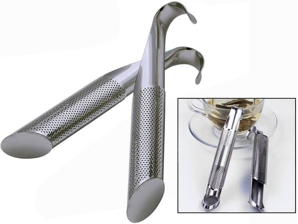 1 Par Te-filter, Te-infuser, Krydderurt-sil i rustfritt stål