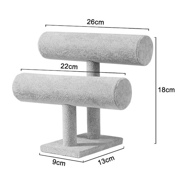Sammets smyckesställ i sammet för armband, smyckeshållare, klockhållare, armbandskedjor, ställ för armband, displaystång, T-stång, 2 rullar