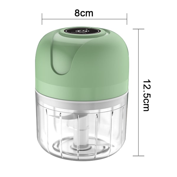 Elektrisk Mini Hvidløgshakker, Mini Madhakker, Bærbar Elektrisk Hvidløgsmølle med USB-opladning til Løg, Gulerod, Kød, Babymad, Grøntsager