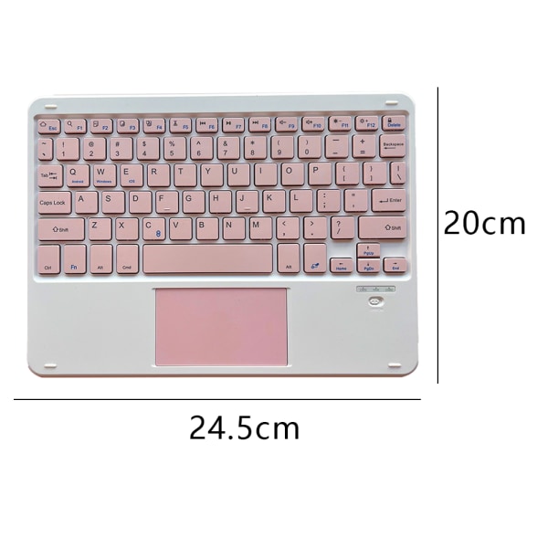 Ultra-tynd trådløst Bluetooth-tastatur med touchpad - Universelt genopladeligt tastatur til iPad iOS Android Windows-enheder