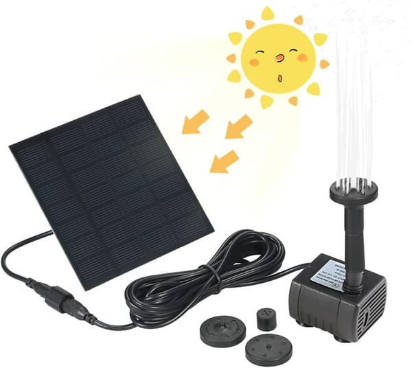 Firkantet 1.2W DC Solcellefontenepumpe