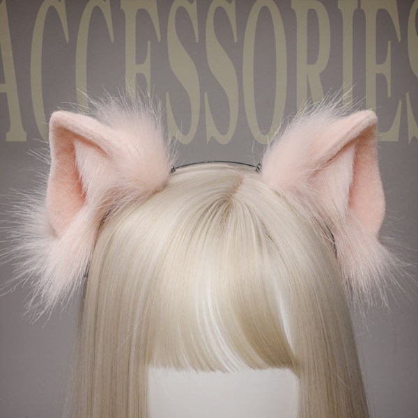 Katte-Ræv-Gris Faux Fur Øre Pandebånd Sød Halloween Håndlavet Dyr Pels Øre Hårbøjle