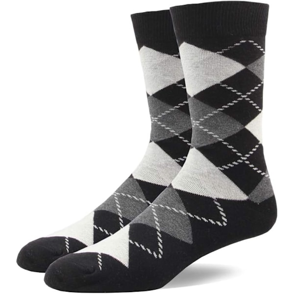 Herrestrømper Store Størrelser 6-pak Argyle Stribet Mørk Farve Klassisk Stil 10 11 12 13 14 15 16