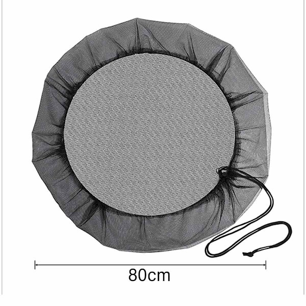 2 stk. Spand Netdæksel Insektnet - Diameter 80 cm - Sort