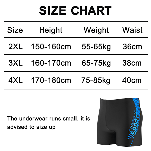 Herr fyrkantiga ben shorts herr bekväma badkläder för polyester tyg hög midja konservativa boxare vuxen simbyxor