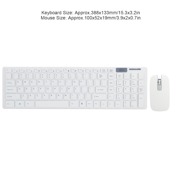 Mus och tangentbord set trådlös 10m fjärranslutning smart sleep fingerboardand mus combo för IOS/Windows/AndroidVit