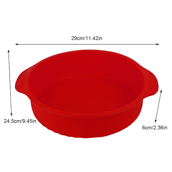 Bageudstyr Rund Form 3D Silikone Bageform DIY Bageform Bageplade (Rød)