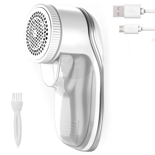 Tygtrimmer, Uppladdningsbar Elektrisk Luddremover med USB-laddningssladd Inkluderad, 2-Hastigheter Bärbar Klädtrimmer för Effektiv Bobbles Fuzz