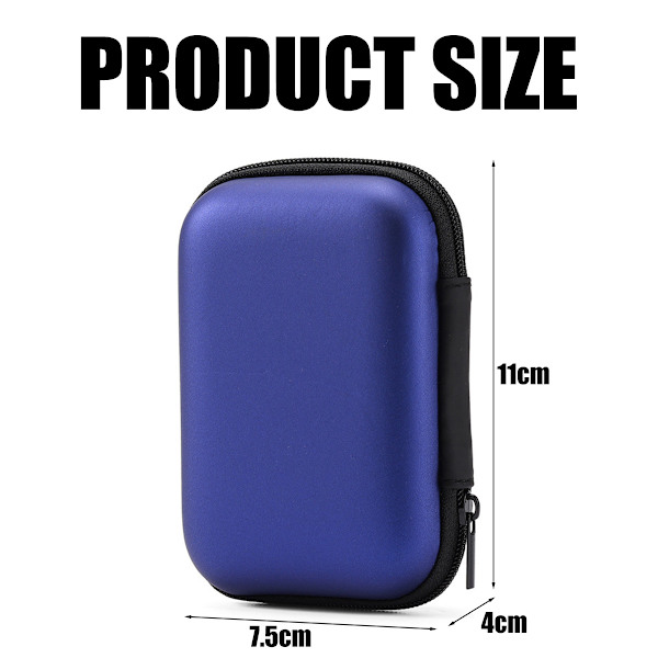 1 st Mini Förvaringsväska Gadgets Organizer Bärbar Väska För Hörlurar U-skiva Datakabel Varm (Mörkblå)11*7.5*4cm