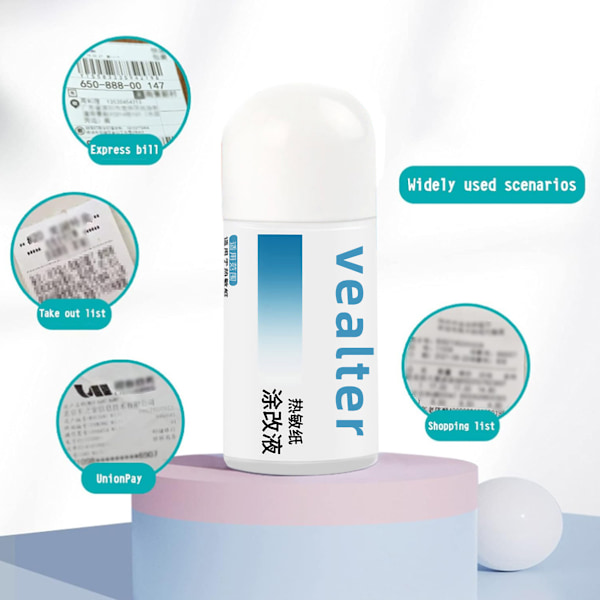 Identity Guard Eraser Snabbtorkande Portabel ID-stöldskydd Roller för Kvitton och Takeaway-lappar 50ML