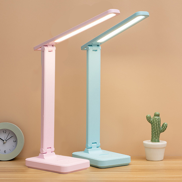 LED Skrivebordslampe Læselampe med USB-ladeport 3 Belysningstilstande, Følsom Kontrol, Øjenbeskyttende Kontorlampe