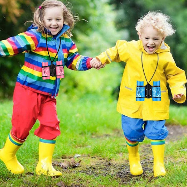 Kikkert for barn, beste gaveleker kikkert for 3-10 år gutter jenter og småbarn, barnekikkert støtsikker sammenleggbar for reise, camping, fugletitting