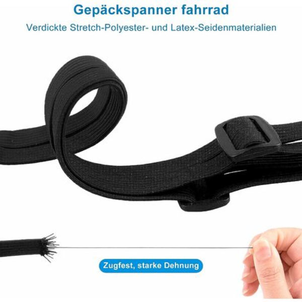 2 st bagageremmar med dubbelkrok för cykel motorcykel, elastisk bagagehållare med justerbar spännare, platt spännare med krokar tillbehör för