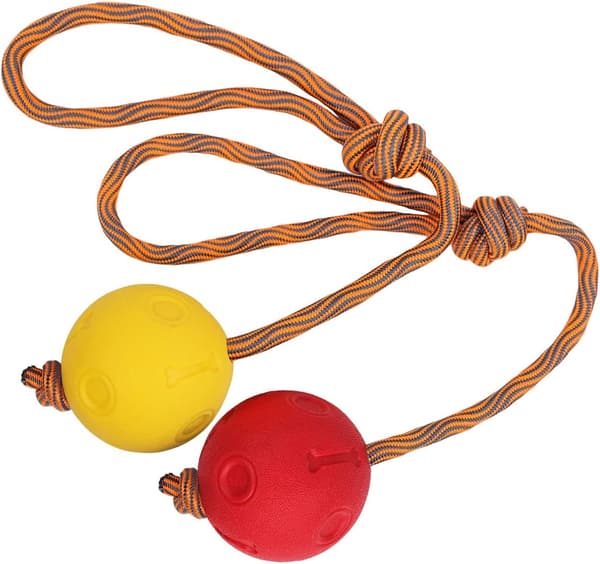 2 Stykker Hundeball med Tau