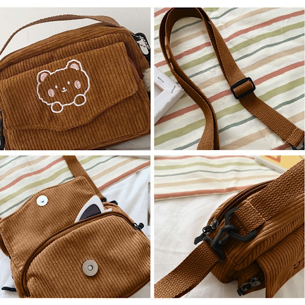 Crossbody Taske Sød Tegnebog Crossbody Taske Corduroy Pung