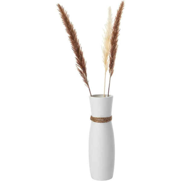 Enkel keramisk blomsterarrangemang vas kreativt vardagsrum vit torkad blomvas