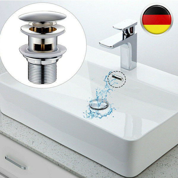 SINK AVLOPPSSATS SIFON SIPHON POP-UP AVLOPPSVENTIL AVLOPP MED ÖVERFLÖDE
