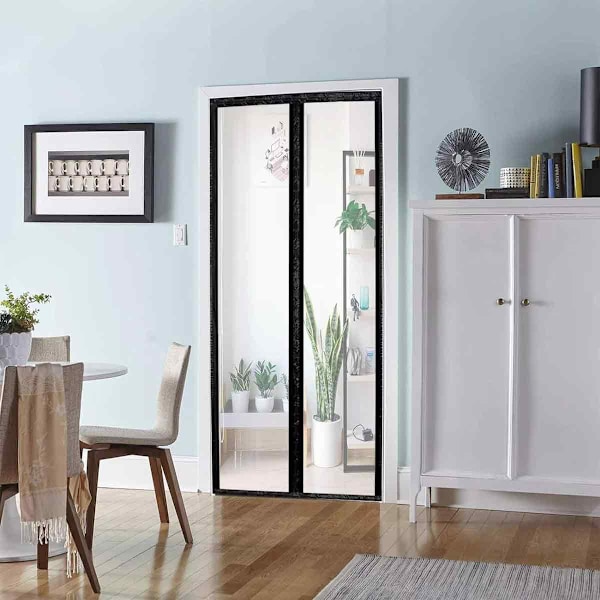 Dørgardin Skillevæg - Glasfiber Sort Fuld Magnetisk Blok 120cm*220cm