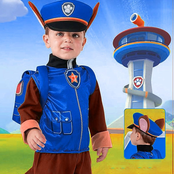 Patrol Deluxe Chase Halloween-dräkt med tillbehör Barn Pojkar Barn Ungdom Klä ut sig