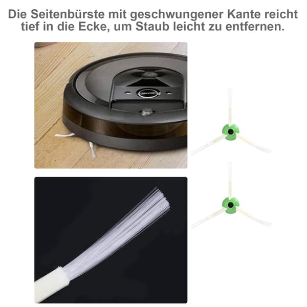 Børsteudskiftningsdele kompatible med iRobot Roomba, tilbehør kompatible med E5 E6 i7 i7, 14-delt sæt udskiftningsdele 1 par multi-gulv