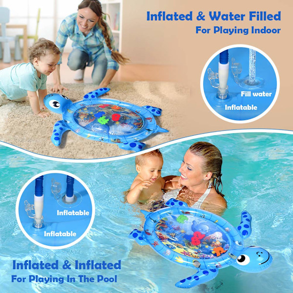 Vattenmatta: Baby Toy Gift Activity Play Mat Uppblåsbar Sensorisk Lekmatta Baby Belly Time Slap Indoor Liten Matta 3 6 9 Månader Nyfödda Pojkar Flickor Småbarn