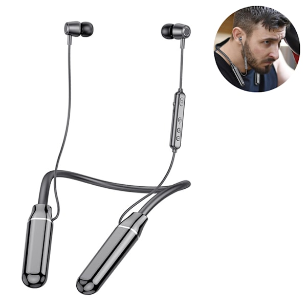 Bluetooth hovedtelefoner med nakkebøjle, Indbygget støjreducerende mikrofon, Trådløst nakkebøjle headset til sport Stereo til Android Vandtæt