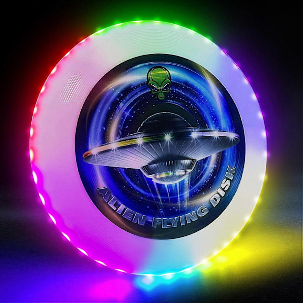 Luminous LED Frisbee - 38 RGB LED-lampor, 7+5 ljuslägen, laddningsbar, IP65 vattentät utomhusspel cool leksak