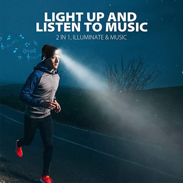 Bluetooth headset LED-lampe lue Utendørs nattløping belysning Rødt blått blinkende varsellys
