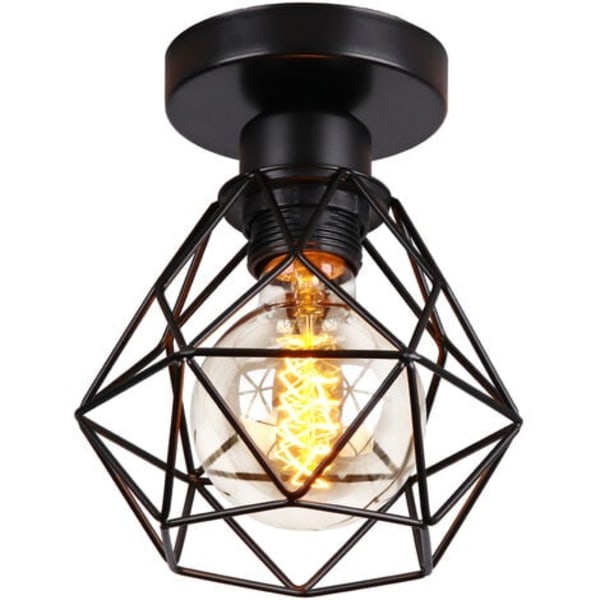 Industriel loftlampe Vintage Design retro Led belysning E27 til stue soveværelse køkken korridor - sort