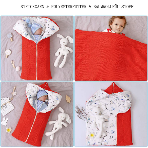 Barnvagnsfilt, nyfödd swaddle filt, varm vintersäck för pojkar eller flickor i åldern 0-12 månader