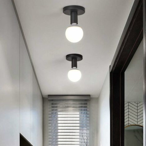 E27 Metallpæreholder E27 Lampeholderbase For Lampeholder E27 Vegg Taklampe Taklampe For Takring Korridor Soverom Spisestue, Svart
