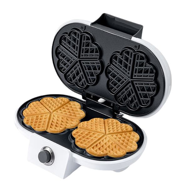 1000 W Vaffeljern til Hjertevafler med Dobbelt Plade Temperaturkontrol Non-stick Belægning Kabelopbevaring