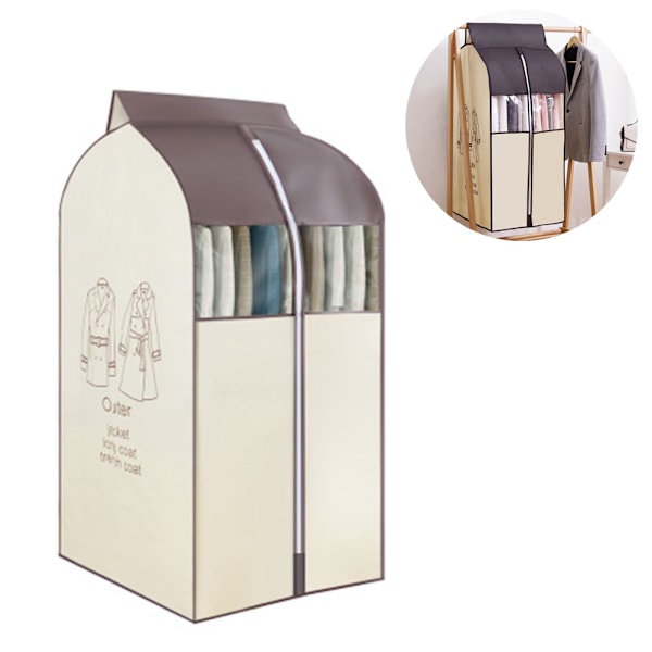 Hengende Klespose Klespose Organizer Oppbevaring med Klare PVC-vinduer Klesstativ Trekk Støvtett Klesbeskyttelse for Dresser Jakker Kjoler