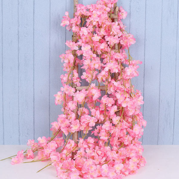 1.8m 256 Simulerte Kunstige Sakura Blomster Girlander Hengende Ranker for Vår Hjem Rom Bryllupsfest Dekor