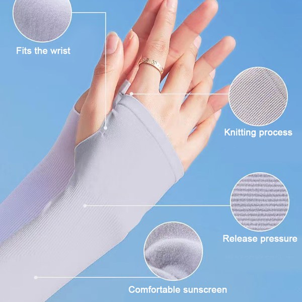 UV-solskydd Arm Sleeves Kvinnor Ungdom Kompression Kylhylsa Omslag