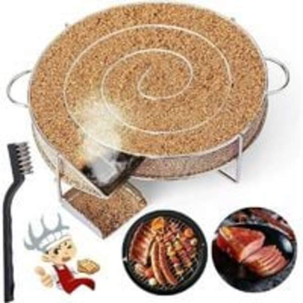 Kallrökgenerator för rökning av kött och fisk med rengöringsborste för grillgaller
