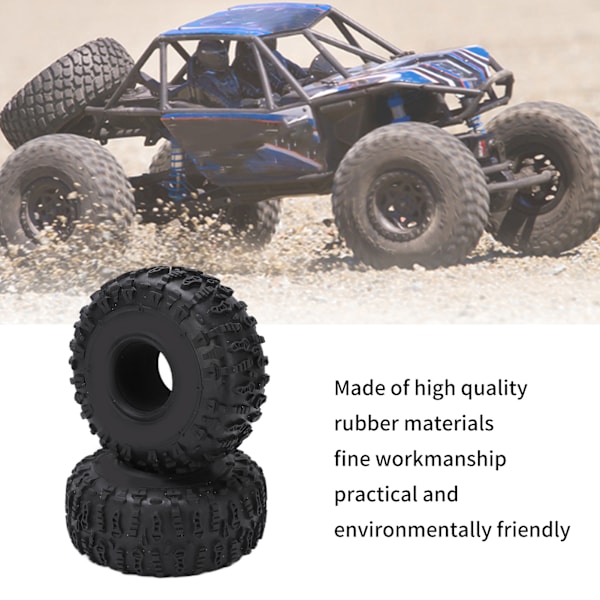 2.2 Tommer RC Gummidæk Slidstærke Holdbare RC Dæk til SCX10 1/10 RC og 2.2 Tommer Fælge