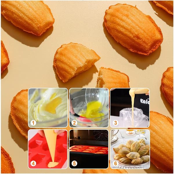 2 stk - Skjell silikonkakeform Madeleine Form Baking/kjeks/silikonmoussekakeform