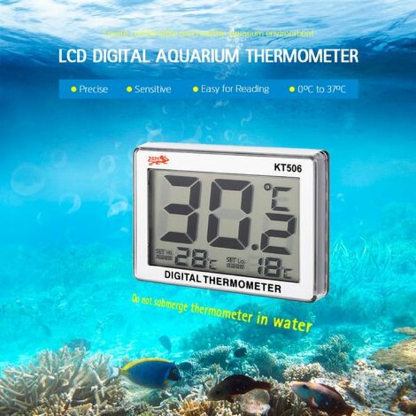 LCD Digitalt Akvarietermometer Akvarievandtermometer 0℃ 37℃ KT506 Forsendelse uden batteri LJO8ECDJ