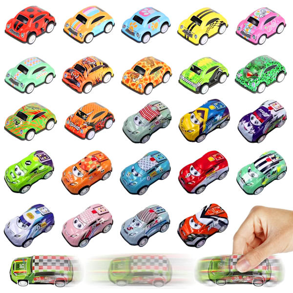 10 st slumpmässiga mini-pullback-bilar, tryck och kör-leksaksbilar, pullback-racingbilar, friktionsdrivna racingbilar, födelsedagspresenter för barn i åldern 2~5