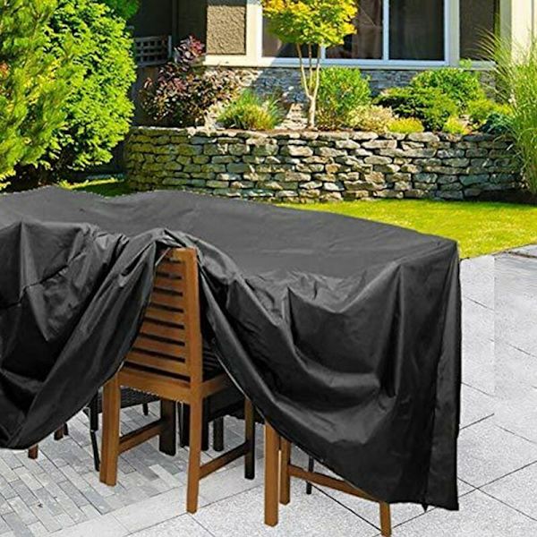 Havemøbelovertræk, 240 x 140 x 90 cm, rektangulært, havebordsovertræk, møbelbeskyttelsesovertræk, vandtæt, UV-bestandigt, havepresenning