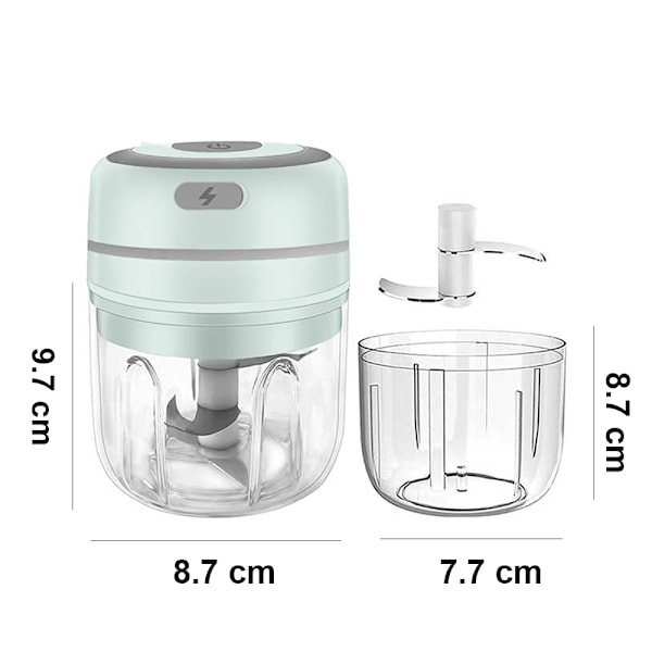 Elektrisk hvidløgshakker, Mini bærbar trådløs foodprocessor, Hvidløgspresser Hakker Knuser, Lille madkværn til at hakke løg og kød